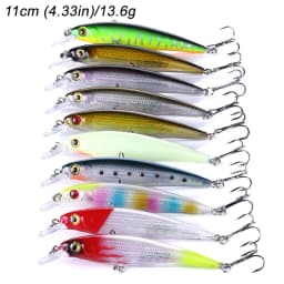 10PCS/Lot Minnow 8g 9g 13.3g 26g Fishing Lure Floating HardBait Pesca Tackle Jerkbait Swimbait Sinking Wobbler Artificial Bait