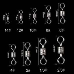 WALK FISH 50PCS/Lot Fishing Swivels Ball Bearing Swivel with Safety Snap Solid Rings Rolling Swivel for Carp Fishing Accessories