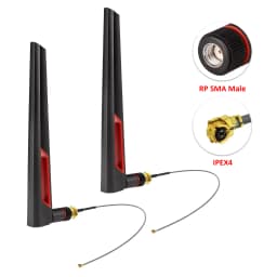 2pcs 12dBi Dual Band WIFI Antenna 2.4G 5.8G RP SMA Male Universal Aerial for ASUS AC68U AC88U Router Wireless Card Amplifier