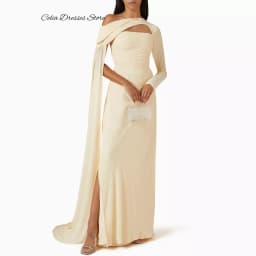 Customized Evening Dress Modern One Shoulder Long Sleeves Homecoming Dresses Classic Watteau Train Formal Occasion Gowns