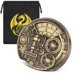 Steampunk Gear Shape Metal Dice 7-in-1 Roulette for Table Board Game Role Play Gaming Accessory Rotating Wheel Wedding Gift Set