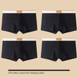 4 pcs Men Underwear Cotton BoxerShorts Man Breathable Underpants Sexy Sports Comfort Male Boxers Size L-4XL