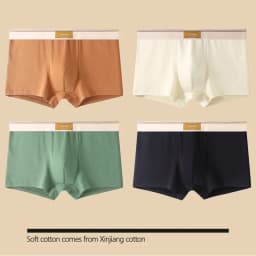 4 pcs Men Underwear Cotton BoxerShorts Man Breathable Underpants Sexy Sports Comfort Male Boxers Size L-4XL
