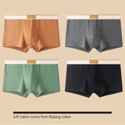 4 pcs Men Underwear Cotton BoxerShorts Man Breathable Underpants Sexy Sports Comfort Male Boxers Size L-4XL