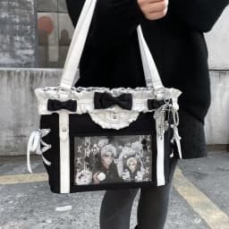 New Fashion Design for Girls Y2K Ulzzang Ita Bag Sweet Preppy Style Shoulder Bag for Women Large Capacity Ribbon Bow Tote Bag