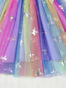 Summer Kids Baby Girl's Dress Cute Cartoon Printed Sleeveless Princess Dress Colorful Mesh Kids Ball Gown Baby Girls Clothes