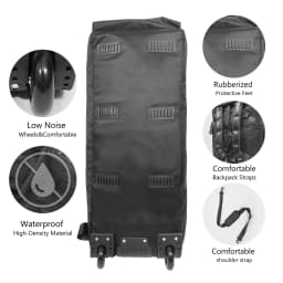 80L Rolling Duffle Bag with Wheels 31" Heavy-Duty Foldable Travel Duffel Bag Water-Resistant Wheeled Luggage with Shoulder Strap