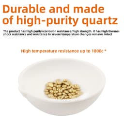 100g-5000g Quartz Crucible for Melting Gold Silver Platinum, High Temp Silica Bowl Jewelry Casting Refining Tool