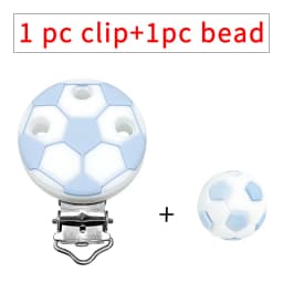1 Set New Baby Silicone Football Beads DIY Baby Cartoon Teething Bracelet DIY Pacifier Chain Accessories Toys