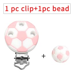 1 Set New Baby Silicone Football Beads DIY Baby Cartoon Teething Bracelet DIY Pacifier Chain Accessories Toys
