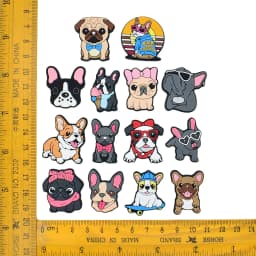 2/14pcs lot lovely dog shoe buckle charms accessories decorations for sandals bag sneaker clog wristbands bracelets kids gift