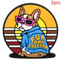 2/14pcs lot lovely dog shoe buckle charms accessories decorations for sandals bag sneaker clog wristbands bracelets kids gift