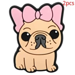 2/14pcs lot lovely dog shoe buckle charms accessories decorations for sandals bag sneaker clog wristbands bracelets kids gift