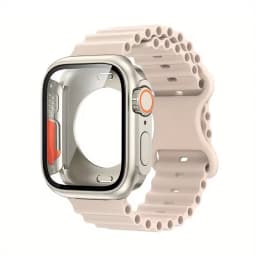 Glass Case+Strap for Apple Watch Band 40mm 41mm 44mm 45mm 42mm 46mm Screen Protectors Case for Apple IWatch Series 10 9 8 7 6 54