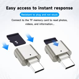 Type C OTG To TF Adapter Micro-SD Memory Card Reader Compatible with Laptops, Tablets, and Smartphones , with chain port