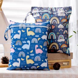 1Pc 26*36cm Wet Dry Bags Waterproof Reusable Zippered Pockets Cloth Diaper Travel Beach Pool Wet Bags for Swimsuits