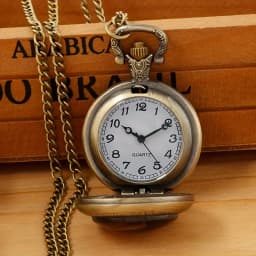 Exquisite Vintage Mermaid Pattern Pocket Watch Design with Necklace,Precise Quartz Movement Watch,Great Gift for Women and Girls