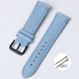 18mm 19mm 20mm 22mm Vintage Suede Cowhide Watch Strap Handmade Watch Band Gray Brown Green Quick Release Bracelet for Men Women