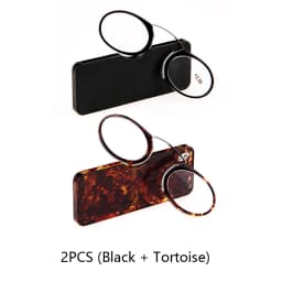 NONOR Men Women Magnifying Nose Clip Portable No Arm Reading Glasses TR90 Ultralight With Box +1.0+1.5 To +3.0