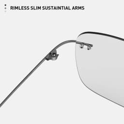 CAPONI Square Sun Glasses For Men Photochromic Polarized Rimless Sunglasses Classic Design High Quality Eyewear UV400 BS7467