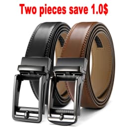 DOOPAI Mens Leather Belt Automatic Genuine Leather Belts Leisure Fashion Ratchet Belts for Men Pants Waistband Ремень