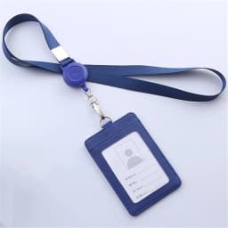 Retractable Lanyard Card Holder PU Badges Set Stationery ID Card Holder with Lanyard Badge Holder Business Name Tag Accessories