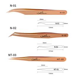 NATUHANA Anti-static Straight Eyelash Extension Tweezers Industrial Precision Curved Straight Lash Eyebrow Tweezers Makeup Tools