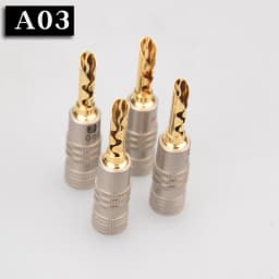 HIFIDIY LIVE 4PCS/Set 4mm Pure Copper Gold Plated Banana Plug Connector For Audio Video Speaker Adapter Terminal Connectors Kit