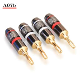 HIFIDIY LIVE 4PCS/Set 4mm Pure Copper Gold Plated Banana Plug Connector For Audio Video Speaker Adapter Terminal Connectors Kit