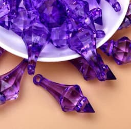 Camal 30Pcs Colorful 18*46mm Hanging Pendant Pointed Drop Chandelier Acrylic Crystal Bead Home Wedding Party Craft Decoration