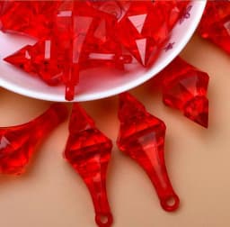 Camal 30Pcs Colorful 18*46mm Hanging Pendant Pointed Drop Chandelier Acrylic Crystal Bead Home Wedding Party Craft Decoration