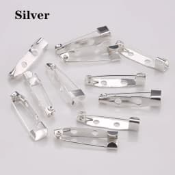 50pcs Brooch Pin Base with Hole Safety Pins Clips 15-35mm Brooch Settings Blank Accessories for Jewelry Making Wholesale DIY