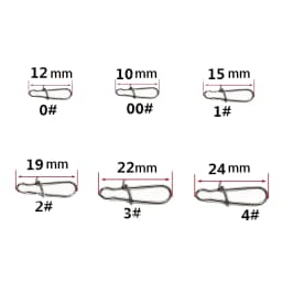 30Pcs/Lot Stainless Steel Hook Fast Clip Lock Snap Swivel Fishing Solid Rings Safety Snaps Fishing Hook Connector Fishing Tackle