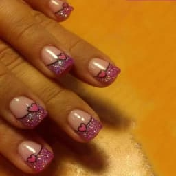 24Pcs Short Square Coffin False Nails Square Fake Nails with Glue French Glitter Wearable Acrylic Nails Set Press on Nail Tips