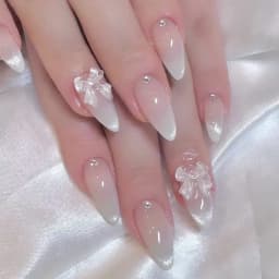 24pcs/Box Long Coffin False Nails Art Rose with Glue Wearable Nude Pink White Color Jelly Nails Tips Full Cover Press on Nails