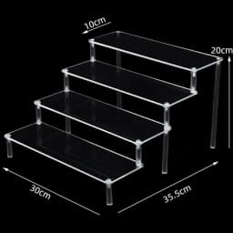 1-5 Tier Acrylic Display Stand Clear Display Riser Rack for Cupcake Perfume Doll Décor Organizer Amiibo Funko POP Figures DC05