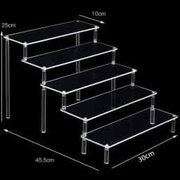 1-5 Tier Acrylic Display Stand Clear Display Riser Rack for Cupcake Perfume Doll Décor Organizer Amiibo Funko POP Figures DC05