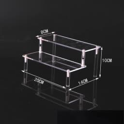1-5 Tier Acrylic Display Stand Clear Display Riser Rack for Cupcake Perfume Doll Décor Organizer Amiibo Funko POP Figures DC05