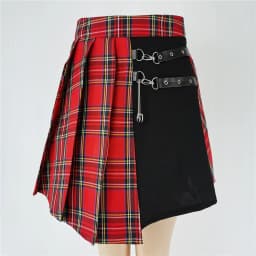 Gothic Sweet Women Pleated Skirt Fashion Plaid Mini High Waist Chic Skirt Kawaii Summer Casual Ladies Plaid Pleated Skirt