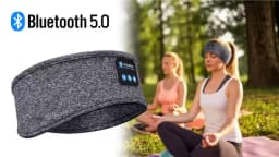 Bluetooth Sleeping Headphones Sports Headband Thin Soft Elastic Comfortable Wireless Music Earphones Eye Mask for Side Sleeper