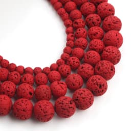 Natural Lava Hematite Volcanic Stone Beads Round Rock Loose Spacer Bead For Jewelry Making 4 6 8 10mm DIY Charm Bracelet 15 INCH