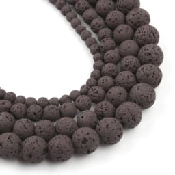 Natural Lava Hematite Volcanic Stone Beads Round Rock Loose Spacer Bead For Jewelry Making 4 6 8 10mm DIY Charm Bracelet 15 INCH