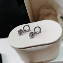 Huitan Korean Partysu Style Brilliant Cubic Zirconia Women Drop Earrings 4 Colors Simple Stylish Female Delicate Earring Jewelry