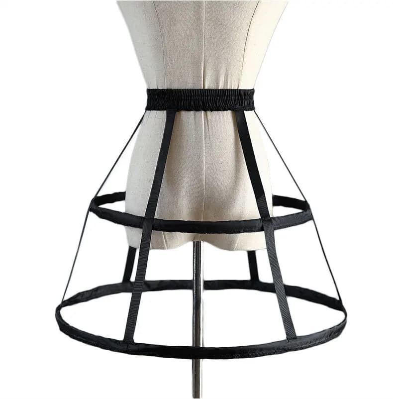 New Black 2-HOOPs Bride Hollow out Birdcage for Bridal Crinoline Petticoats A Line Wedding Accessories Underskirt
