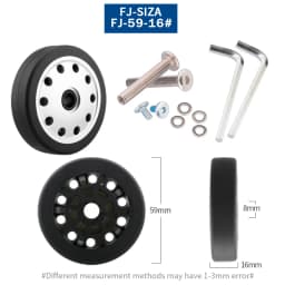 Luggage Suitcase Replacement Wheels OD 36-50mm Axles Deluxe Black With Screw Suitable For 18-26 Inch Suitcase Swivel Caster