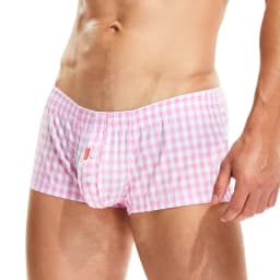SEOBEAN Men's Underwear Cotton Plaid Boxer Briefs Men Home Lounge Sleep Boxer Shorts U convex Design Man Boxers Underpants