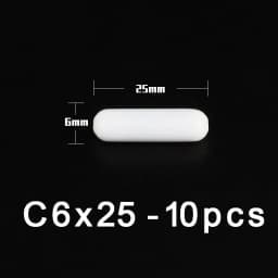 PTFE Magnetic Stirrer Bar Cylindrical Stir Bar Type-C Magneton Laboratory Chemical Stirring Bars Mixer White Spin Bars , 10Pcs