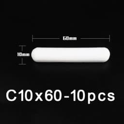 PTFE Magnetic Stirrer Bar Cylindrical Stir Bar Type-C Magneton Laboratory Chemical Stirring Bars Mixer White Spin Bars , 10Pcs
