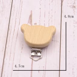 5PCS Wooden Rabbit Star Pacifier Clip Baby Accessories Wooden Animal Pacifier Metal Holder Elephant Pacifier Wooden Baby Teeth