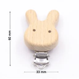 5PCS Wooden Rabbit Star Pacifier Clip Baby Accessories Wooden Animal Pacifier Metal Holder Elephant Pacifier Wooden Baby Teeth